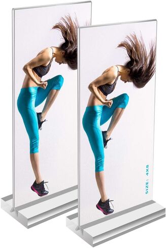 Bluesun 2 Pack -6x8 إطار الصورة ، عرض أكريليك واضح ، حامل علامة ، إطار صورة للوح ، إطار صورة منزلي حديث in Kuwait