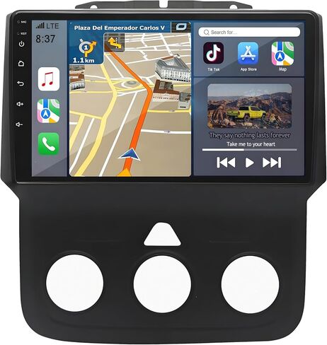 for Dodge RAM 1500 Radio Upgrade 2013-2019: 4GB+32GB Android 14 Car Stereo Replacement with Wireless CarPlay Android Auto - 9 Inch Touchscreen Head Unit GPS Navigation in Kuwait