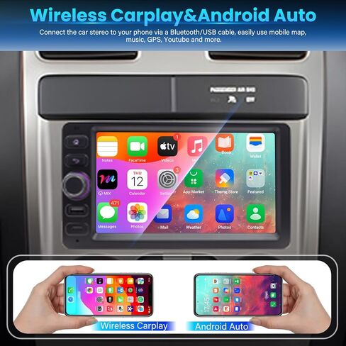 8 Core 4+64G Car Stereo Radio for Chevy Chevrolet Silverado Tahoe 2003-2006, GMC Sierra Yukon 2003-2006, Hummer 2003-2006, 7'' Radio with Wireless CarPlay/Andriod Auto/WiFi/Bluetooth/Backup Camera/GPS in Kuwait