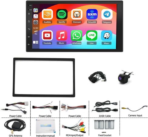 راديو سيارة لسيارة Ford F150 1997 1998 1999 2000 2001 2002 2003 2004 [2 + 32G] مع Carplay لاسلكي Android Auto Bluetooth شاشة لمس ستيريو GPS/SWC/FM/ in Kuwait