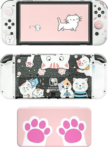 NANANINO Switch Game Case، حافظة واقية لـ Switch OLED Cat - Cat in Kuwait