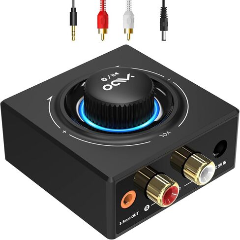 جهاز استقبال YMOO B06T3 بلوتوث 5.3، محول صوت بلوتوث SBC AAC للستيريو المنزلي، نطاق لاسلكي طويل 100 قدم، مقبس RCA 3.5 مم aux HiFi لمكبر الصوت/الستيريو الأقدم/مكبر الصوت من الهاتف الذكي/الكمبيوتر اللوحي/الكمبيوتر المحمول in Kuwait