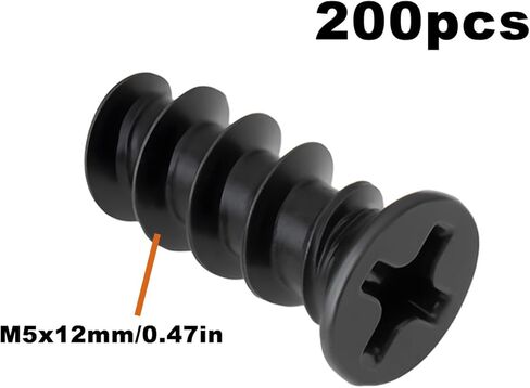 200PCS Phillips Flat Head Fan Screws M5x12mm for PC Computer Cooling Fans in Kuwait