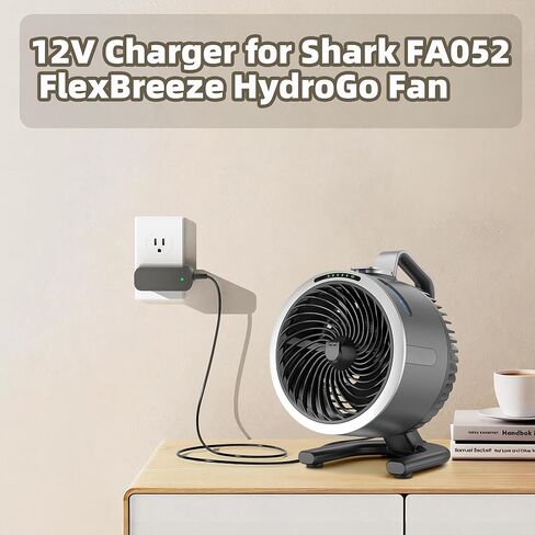 12V Charger Compatible with Shark FA052 & FA053 FlexBreeze HydroGo Fan Adapter Charger in Kuwait