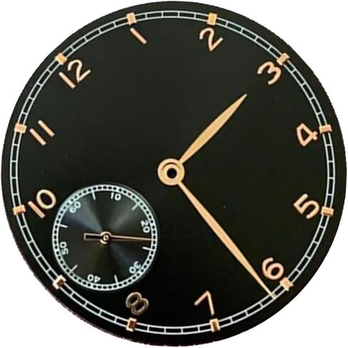Automatic Movement Dial Replacement, 37mm Watch Dial Fits for EETA 6497 ST3600 Movement Watch, Black in Kuwait