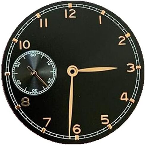 Automatic Movement Dial Replacement, 37mm Watch Dial Fits for EETA 6497 ST3600 Movement Watch, Black in Kuwait