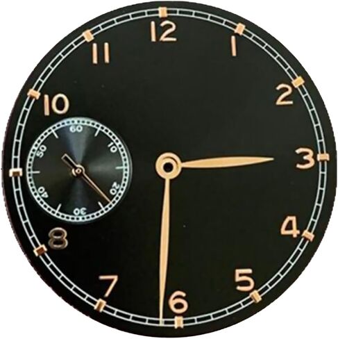 Automatic Movement Dial Replacement, 37mm Watch Dial Fits for EETA 6497 ST3600 Movement Watch, Black in Kuwait