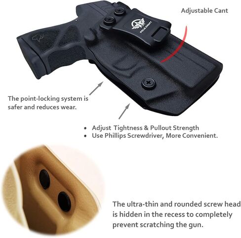 Taurus TH9C TH40C Holster IWB Kydex Holster Fit مخصص: Taurus TH9C TH40C مسدس - داخل حزام الخصر المخفي - Adj. عدم القدرة على الاحتفاظ - زر الغطاء المغناطيسي - المدخل الموسع - لا تآكل، لا اهتزاز in Kuwait