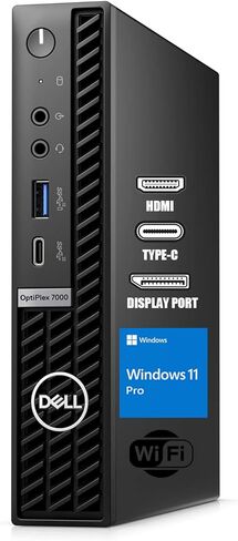 كمبيوتر مكتبي صغير Dell Optiplex 7000، الجيل الثاني عشر Core i5-12500T 2.00 جيجا هرتز، كمبيوتر مكتبي 16 جيجا بايت 256 جيجا SSD، واي فاي، منفذ DisplayPort، لوحة مفاتيح وماوس، WiFi/BT، دعم 4K، Windows 11 Pro (متجدد) in Kuwait