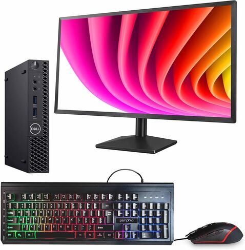 Dell OptiPlex 3070 Mini PC | Intel Core i5 9th Gen Hexa Core | 16GB RAM | 500GB SSD | Windows 11 Pro | 24" LCD Monitor | WiFi + Bluetooth | (Renewed) in Kuwait