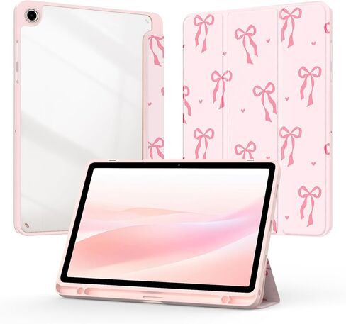 حافظة لهاتف Samsung Galaxy Tab A11+ Plus / A9+ 11 بوصة 2026/2024 زهور، غطاء خلفي نحيف خفيف الوزن ثلاثي الطي لطيف للاستيقاظ/النوم التلقائي للكمبيوتر اللوحي Plus 11 بوصة (وردي زهري) in Kuwait