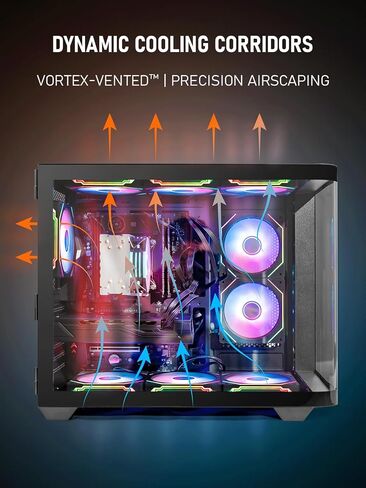 كمبيوتر مكتبي من EvounicGaming - i5-11600 حتى 4.8 جيجا هرتز، Radeon RX 580 8 جيجا، 16 جيجا بايت DDR4 RAM، 512 جيجا SSD + 1 تيرابايت HDD، WiFi 6 & BT 5.4، Windows 11 Pro، 9 × مراوح ARGB، برج ألعاب عالي الأداء in Kuwait