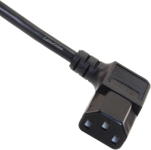 كابلات اون لاين 10 عبوات 1 قدم. كابلات طاقة قصيرة للكمبيوتر الشخصي ذات 3 موصلات، 18AWG NEMA 5-15P إلى الزاوية اليمنى IEC-60320-C13، PC-301R-10 in Kuwait