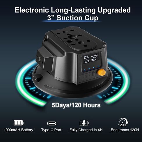 حامل كاميرا كهربائي بطول 3 بوصات من EMART يتميز برأس كروي مزدوج 360 درجة وذراع سحري، حامل كاميرا سيارة متوافق مع DJI/Insta360/GoPro/الهاتف الخلوي/DSLR لممارسة الرياضات/الدراجات النارية/الفيديو in Kuwait