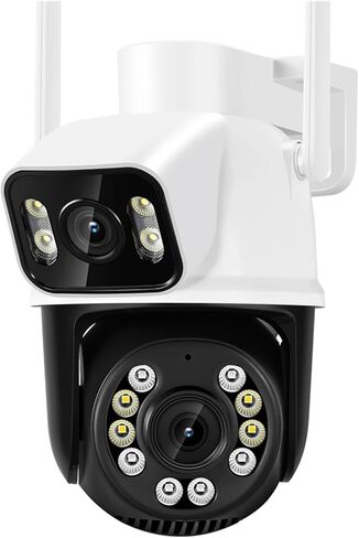 كاميرا 8MP 4K PTZ WiFi بعدسة مزدوجة مع شاشة مزدوجة Ai Human Detection كاميرا مراقبة خارجية للتتبع التلقائي (قابس AU، 4MP بدون بطاقة SD) in Kuwait