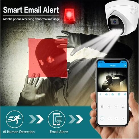 كاميرا مراقبة 4K POE IP كاميرا مراقبة CCTV 4MP 5MP 8MP لون الصوت رؤية ليلية داخلية متوافقة مع NVR (3.6 مم، Super 4K POE) in Kuwait