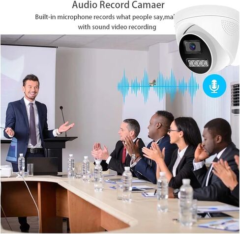 كاميرا مراقبة 4K POE IP كاميرا مراقبة CCTV 4MP 5MP 8MP لون الصوت رؤية ليلية داخلية متوافقة مع NVR (3.6 مم، Super 4K POE) in Kuwait