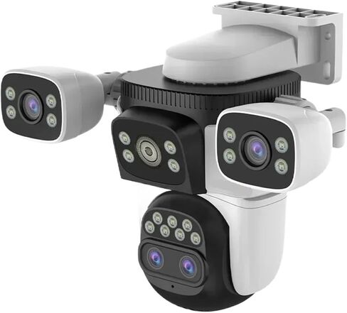 20MP Triple Screen WiFi Security Camera Outdoor 10x Optical Zoom Quad Lens Automatic Body Tracking Waterproof CCTV Camera(EU Plug,10K 10xZoom Add 64G) in Kuwait