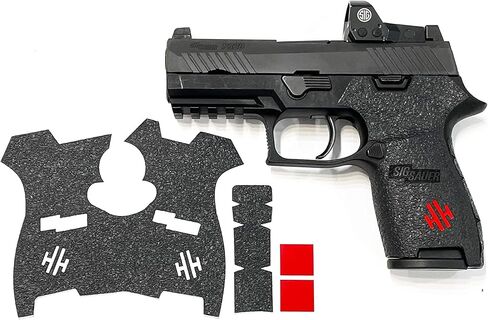 Handleitgrips Textured Rubber Gun Grip Enhancement for Sig Sauer P320 Compact with Red Insert in Kuwait