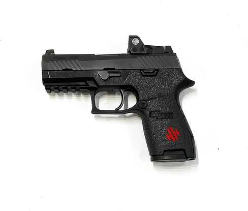 Handleitgrips Textured Rubber Gun Grip Enhancement for Sig Sauer P320 Compact with Red Insert in Kuwait