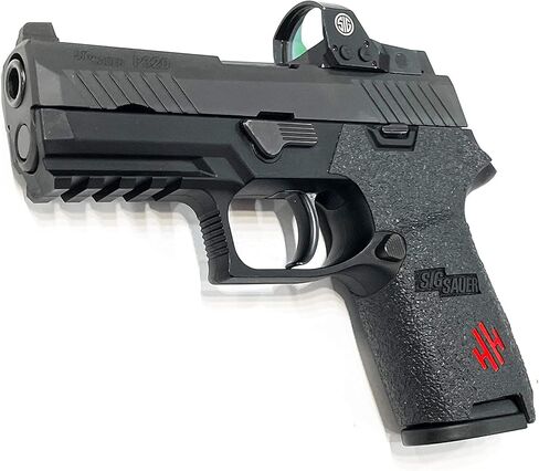 Handleitgrips Textured Rubber Gun Grip Enhancement for Sig Sauer P320 Compact with Red Insert in Kuwait