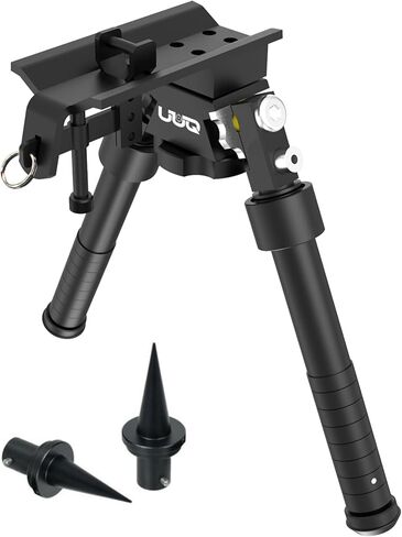 UUQ QV8 6-9 Inches Tactical Rifle Adjustable Bipod for Hunting and Shooting, Directly Attach to Sling Swivel Stud, w/Spike Feet in Kuwait
