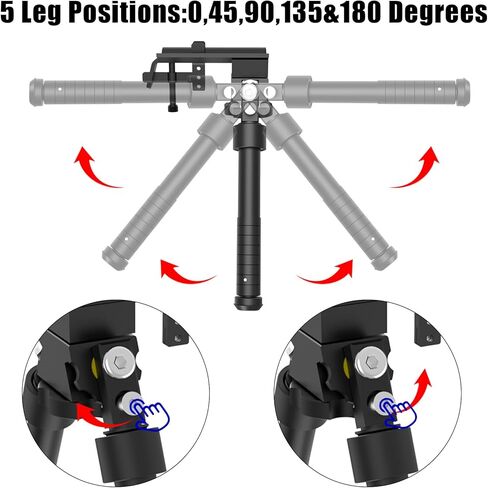UUQ QV8 6-9 Inches Tactical Rifle Adjustable Bipod for Hunting and Shooting, Directly Attach to Sling Swivel Stud, w/Spike Feet in Kuwait