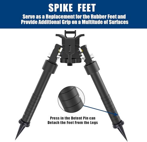 UUQ QV8 6-9 Inches Tactical Rifle Adjustable Bipod for Hunting and Shooting, Directly Attach to Sling Swivel Stud, w/Spike Feet in Kuwait