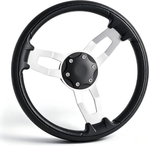 13-1/2“ Boat Steering Wheel Stainless Steel 5 Spoke Destroyer Style Steering Wheel with Knurling for Marine Yacht Boat in Kuwait