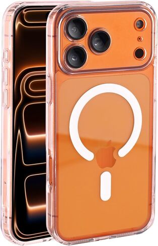 حافظة هاتف iPhone17 Pro Max، واقي كاميرا مدمج، وضوح كريستالي، صلابة من الدرجة العسكرية مضادة للسقوط ومضادة للاصفرار، توافق الشحن اللاسلكي المغناطيسي (شفاف، iPhone 17 Pro Max) in Kuwait