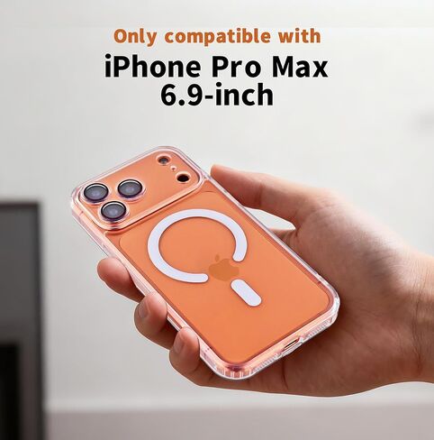 for iPhone17 Pro Max Phone case, Built-in Camera Protector,Crystal Clarity,Military-Grade Hardness Anti-Drop&Anti-Yellowing,Magnetic Wireless Charging Compatibility (Clear, iPhone 17 Pro Max) in Saudi Arabia