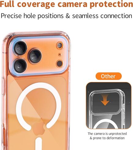 for iPhone17 Pro Max Phone case, Built-in Camera Protector,Crystal Clarity,Military-Grade Hardness Anti-Drop&Anti-Yellowing,Magnetic Wireless Charging Compatibility (Clear, iPhone 17 Pro Max) in Saudi Arabia