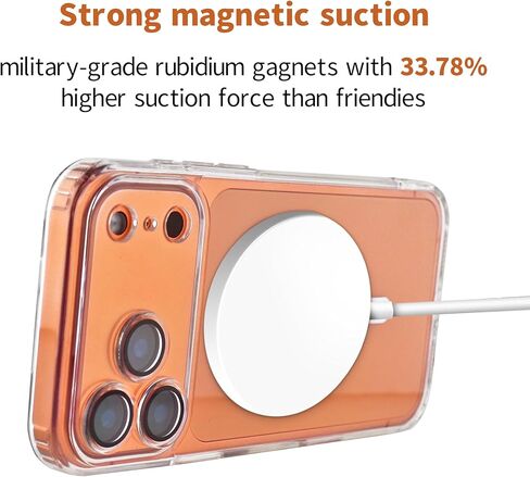 for iPhone17 Pro Max Phone case, Built-in Camera Protector,Crystal Clarity,Military-Grade Hardness Anti-Drop&Anti-Yellowing,Magnetic Wireless Charging Compatibility (Clear, iPhone 17 Pro Max) in Saudi Arabia
