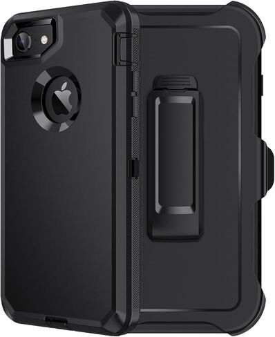 جراب iPhone 8، جراب iPhone 7، [واقي شاشة مدمج] عالي التحمل مقاوم للصدمات والغبار/السقوط [3 طبقات] جراب متين لحماية الجسم بالكامل، أزرق in Kuwait