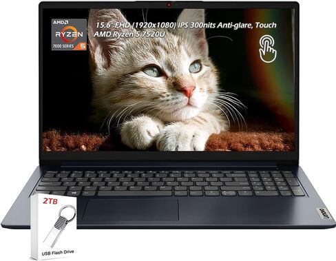 كمبيوتر محمول Lenovo IdeaPad Slim 3i، شاشة 15.6 بوصة FHD (1920x1080) IPS 300nits مضادة للوهج، AMD Ryzen 5 7520U، AMD Radeon 610M، ذاكرة الوصول العشوائي 8 جيجابايت 256 جيجابايت SSD، Wi-Fi6، Win11، رمادي أرتيك، مع محرك فلاش 2 تيرابايت، W/GaLiMu in Kuwait