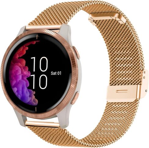 Abanen for Garmin Venu 2 Plus/Venu Sq 2/ Vivomove Trend Watch Band, 20mm Quick Release Metal Mesh Stainless Steel Wristband Strap for Garmin Vivoactive 3,Vivomove Sport in Saudi Arabia