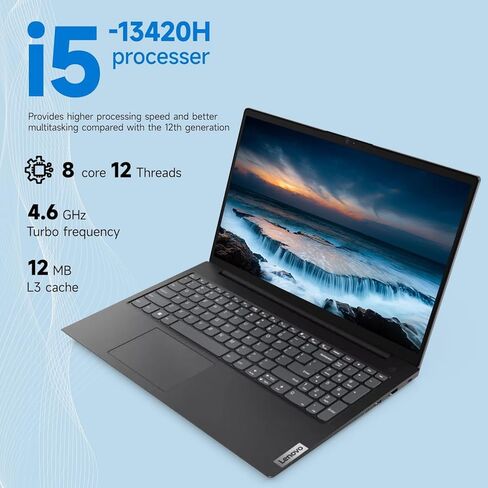 كمبيوتر محمول Lenovo V15 G4 Business، شاشة 15.6 بوصة FHD مضادة للتوهج، Intel 8-Core i5-13420H (Beat i7-1355U)، ذاكرة الوصول العشوائي 16 جيجابايت، 256 جيجابايت SSD، WiFi6، Bluetooth5.2، RJ-45، Windows 11 Home، مع مجموعة ملحقات 5ave 6 في 1 in Kuwait