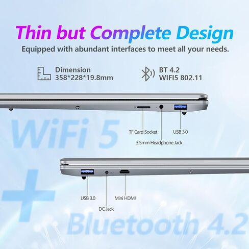 كمبيوتر محمول DUNHOO، كمبيوتر محمول مقاس 15.6 بوصة، معالج Core M3-6Y30، ذاكرة وصول عشوائي 8 جيجابايت، 256 جيجابايت SSD، كمبيوتر محمول 2026 بفتحة 180 درجة، Win 11 Pro، FHD 1920*1080، كمبيوتر محمول محمول لطلاب الأعمال والألعاب الخفيفة in Kuwait