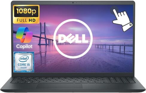 كمبيوتر محمول للأعمال Dell Inspiron مقاس 15.6 بوصة بشاشة لمس FHD، معالج Intel 10-Core i5، نظام التشغيل Windows 11 مع AI Copilot جاهز، ذاكرة الوصول العشوائي 8 جيجابايت، تخزين 512 جيجابايت (256 جيجابايت SSD + 256 جيجابايت إرساء)، لوحة مفاتيح رقمية، أسود in Kuwait