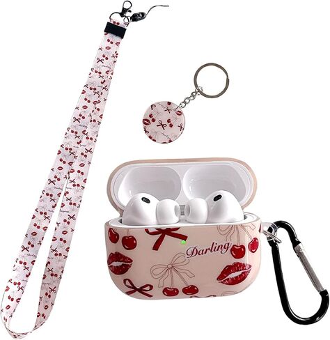 Cute Cat Design Air Pod 4th Generation （2024） with Cat Lanyard Keychain，Unique IMD Process TPU Soft Air Pod 4th Case in Saudi Arabia