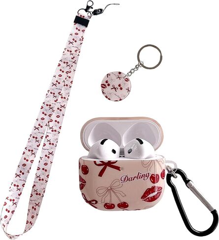 Cute Cat Design Air Pod 4th Generation （2024） with Cat Lanyard Keychain，Unique IMD Process TPU Soft Air Pod 4th Case in Saudi Arabia