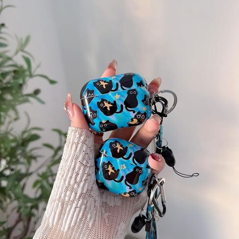 Cute Cat Design Air Pod 4th Generation （2024） with Cat Lanyard Keychain，Unique IMD Process TPU Soft Air Pod 4th Case in Saudi Arabia