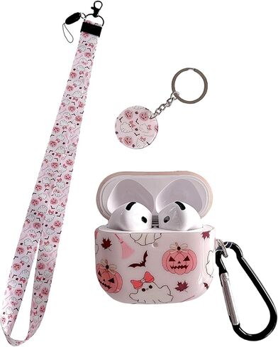 Cute Cat Design Air Pod 4th Generation （2024） with Cat Lanyard Keychain，Unique IMD Process TPU Soft Air Pod 4th Case in Saudi Arabia