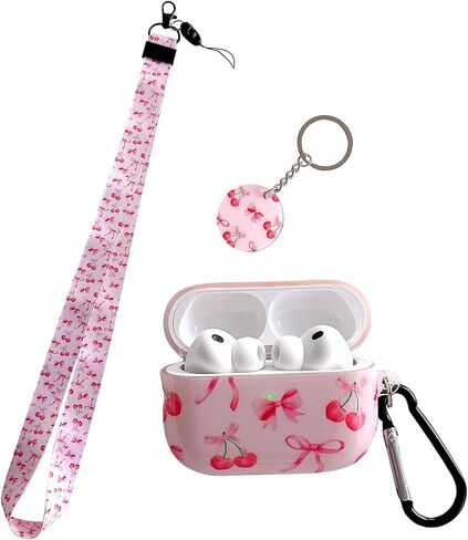 Cute Cat Design Air Pod 4th Generation （2024） with Cat Lanyard Keychain，Unique IMD Process TPU Soft Air Pod 4th Case in Saudi Arabia