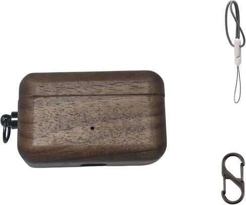 DAYJOY Handmade Natural Wooden Genuine Real Wood Protective Case Cover Shell Compatible with Devialet Gemini II/2 Earbuds,Unique Grain Protective Cover with Key Chain (Walnut) in Saudi Arabia
