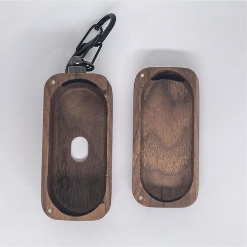 DAYJOY Handmade Natural Wooden Genuine Real Wood Protective Case Cover Shell Compatible with Devialet Gemini II/2 Earbuds,Unique Grain Protective Cover with Key Chain (Walnut) in Saudi Arabia