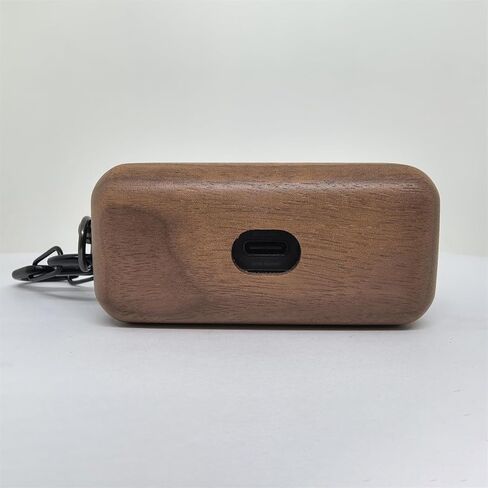 DAYJOY Handmade Natural Wooden Genuine Real Wood Protective Case Cover Shell Compatible with Devialet Gemini II/2 Earbuds,Unique Grain Protective Cover with Key Chain (Walnut) in Kuwait