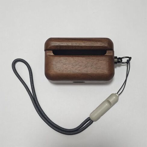 DAYJOY Handmade Natural Wooden Genuine Real Wood Protective Case Cover Shell Compatible with Devialet Gemini II/2 Earbuds,Unique Grain Protective Cover with Key Chain (Walnut) in Kuwait