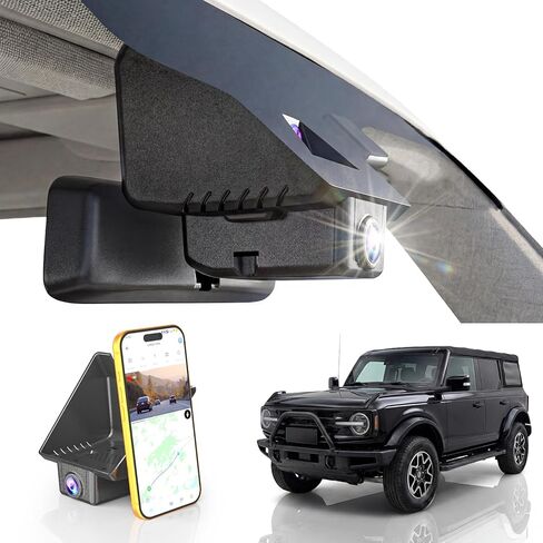 4K Dash Cam Suitable for Ford Bronco 2021-2024 & Rapor (Model A) Not for Bronco Sport, OEM Dash Camera,UHD 2160P Video HDR, APP, Loop Recording, G-Sensor, Plug & Play,5.8G Wi-Fi,GPS in Kuwait