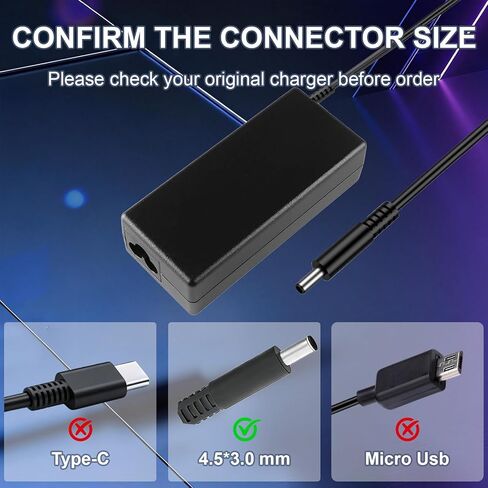90W Charger Compatible with Dell Inspiron 20" 22" 24" 27" All-in-One Desktop, Inspiron 17 16 15 14 13 11 3000 5000 7000 Series 7790 7700 7730 7720 7710 5490 5400 5410 5420 5430 3280 3290 Adapter Cord in Kuwait